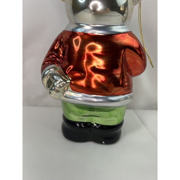 Extra Large 9" Top Hat Teddy Bear Suit and Tie Mercury Glass Christmas Ornament - Picture 7 of 11